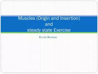 Muscles (Origin and Insertion) and steady state Exercise