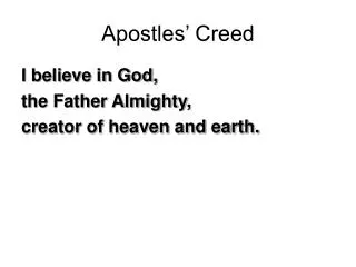 PPT - THE APOSTLES CREED PowerPoint Presentation, free download - ID ...