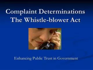 Complaint Determinations The Whistle-blower Act