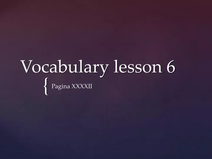 vocabulary lesson 6