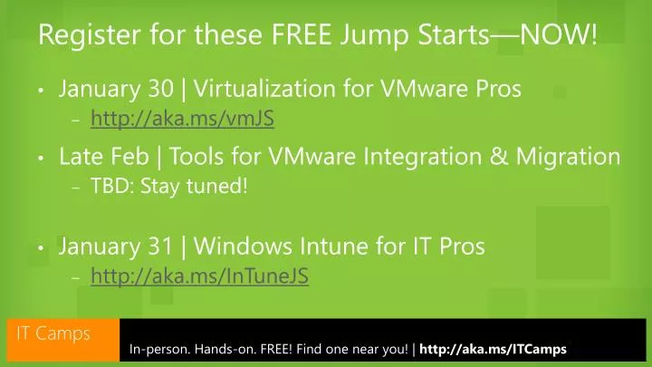 register for these free jump starts now