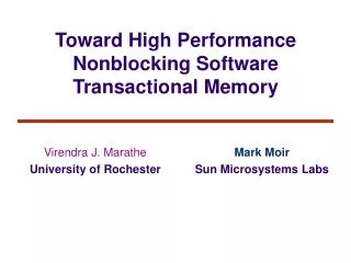 Toward High Performance Nonblocking Software Transactional Memory