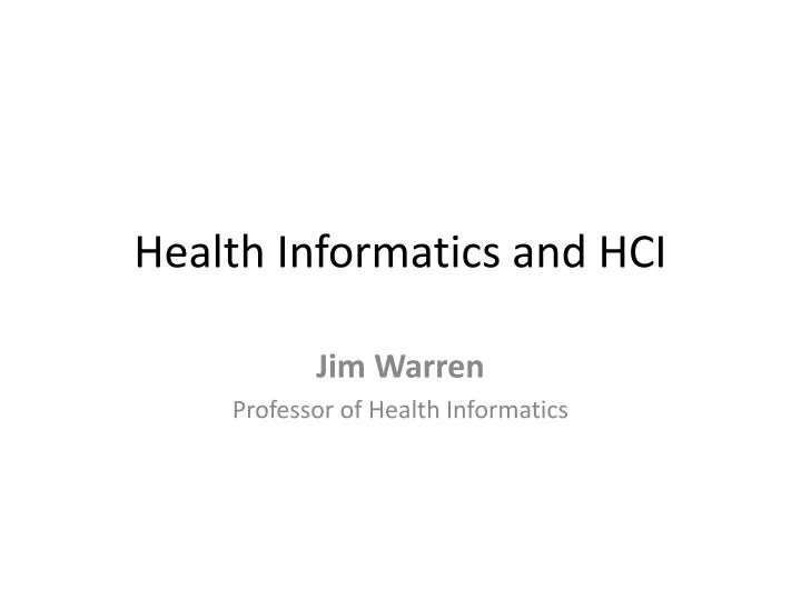 health informatics and hci