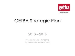 GETBA Strategic Plan