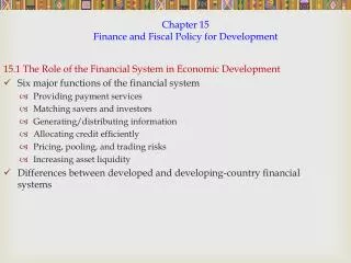 chapter 15 finance and fiscal policy for development