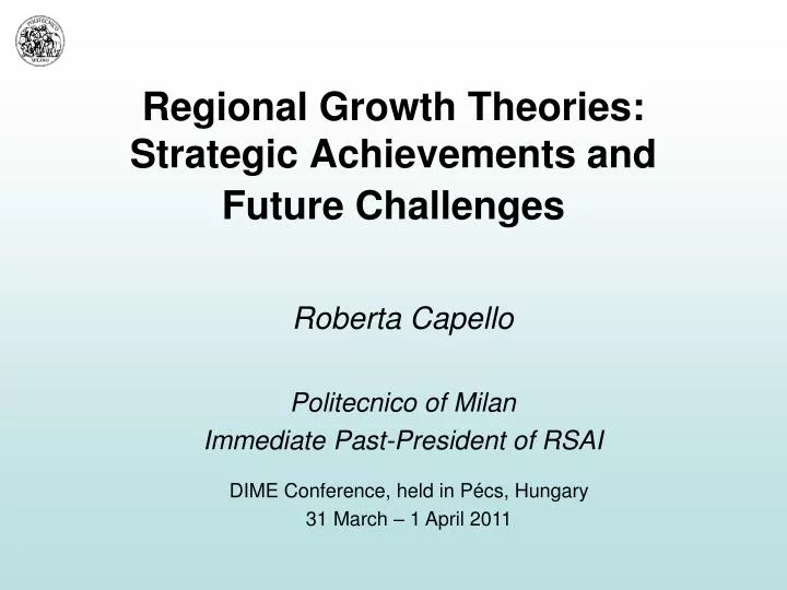 regional growth theories strategic achievements and future challenges
