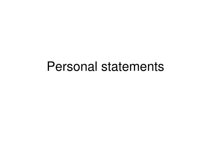 personal statements