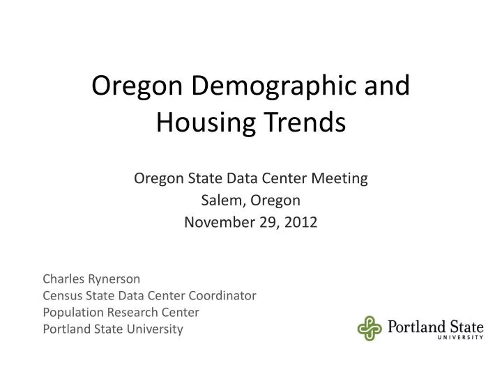 oregon demographic and housing trends