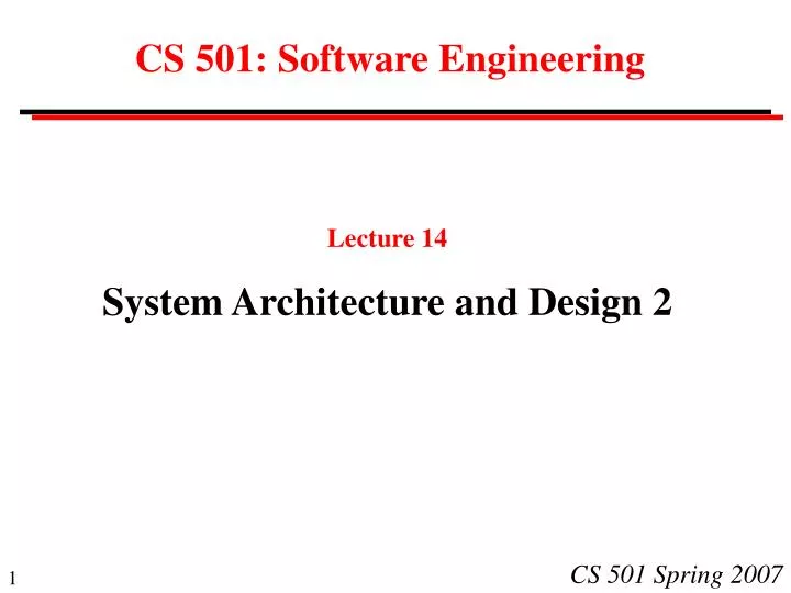 cs 501 software engineering