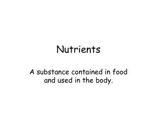 Nutrients