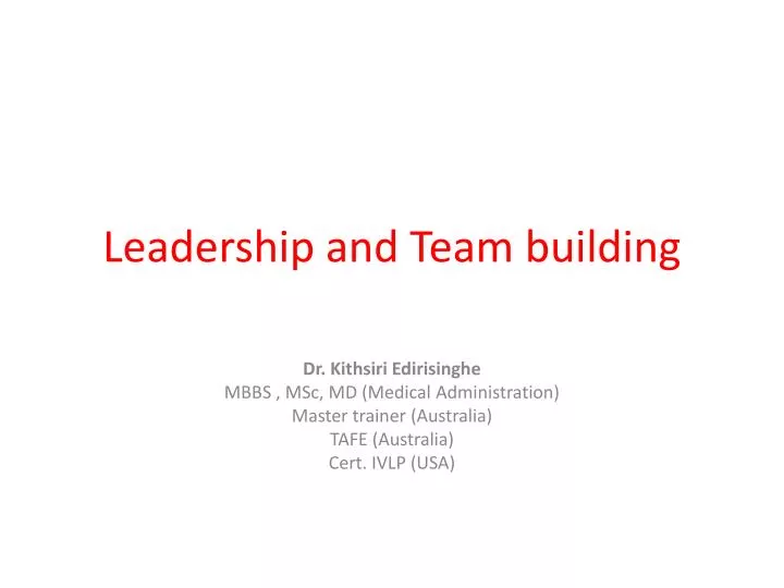 leadership and team building