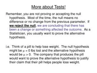 More about Tests!
