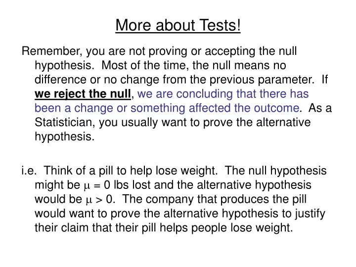 more about tests
