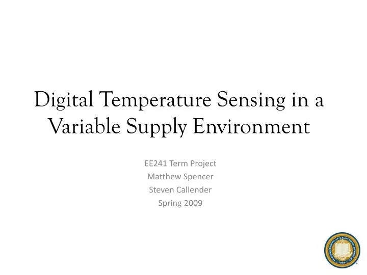 digital temperature sensing in a variable supply environment