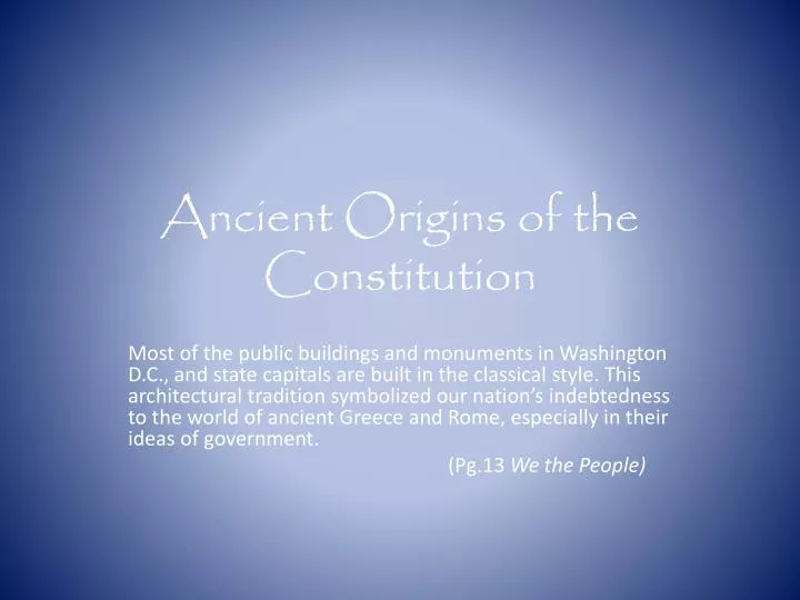 ancient origins of the constitution