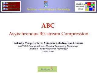 ABC Asynchronous Bit-stream Compression