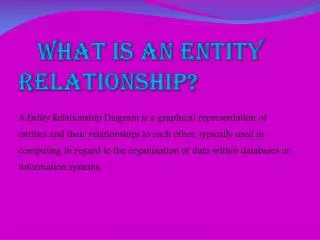 What is an entity relationship?