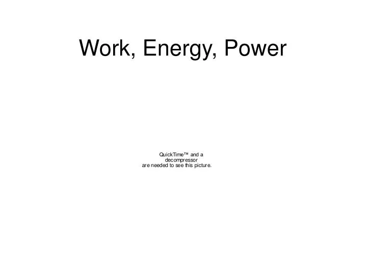 work energy power