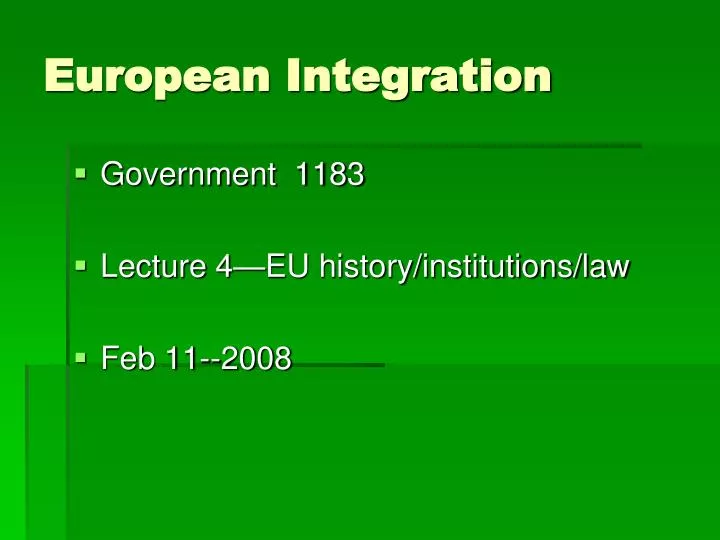 european integration