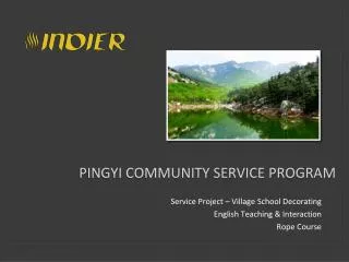 PINGYI COMMUNITY SERVICE Program