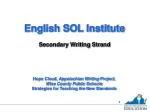 English SOL Institute Secondary Writing Strand - slide 1