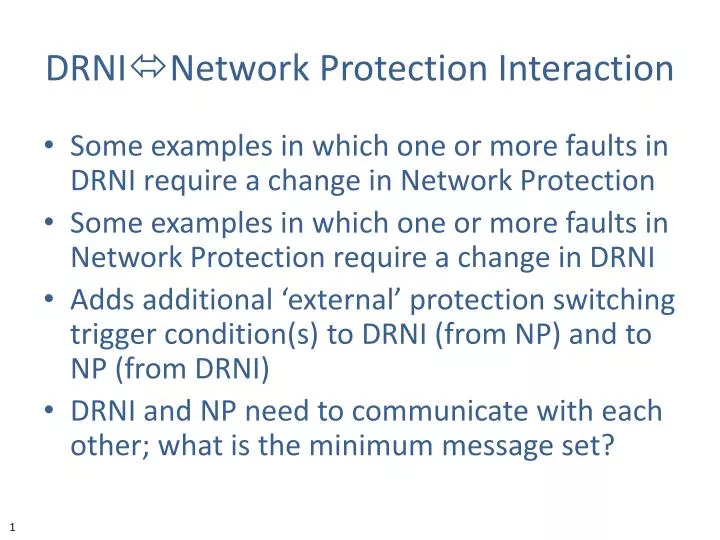 drni network protection interaction