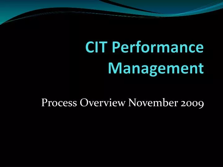 cit performance management
