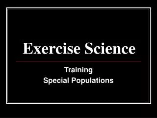 Exercise Science