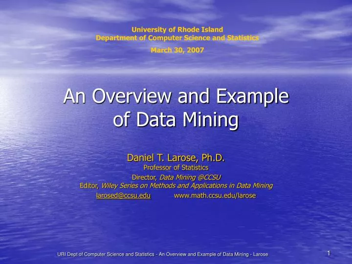 an overview and example of data mining