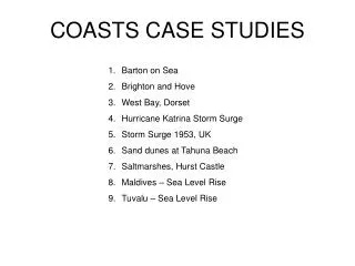 COASTS CASE STUDIES