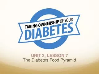 UNIT 3, LESSON 7 The Diabetes Food Pyramid