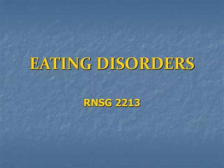 eating disorders