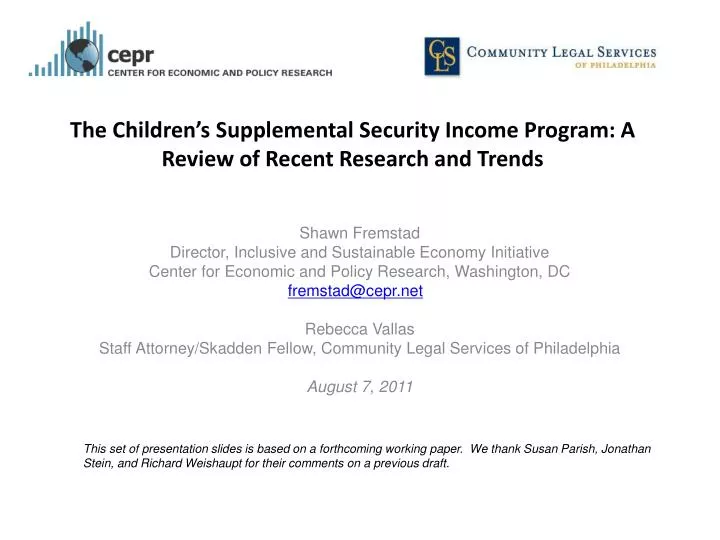 the children s supplemental security income program a review of recent research and trends