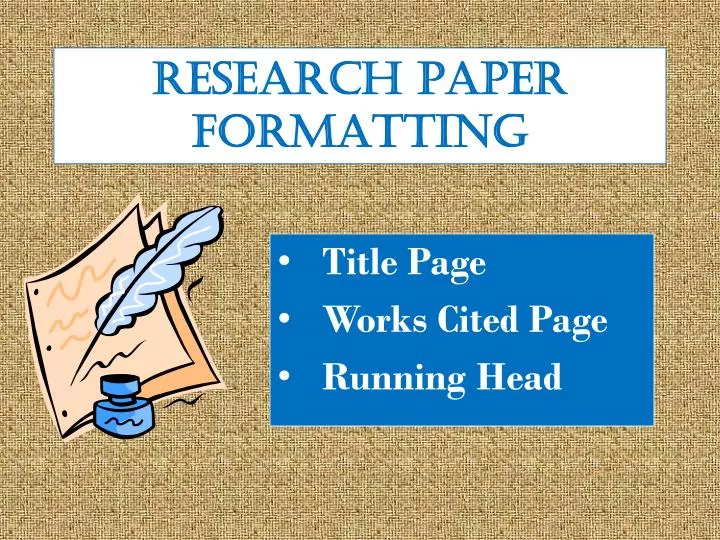 research paper formatting