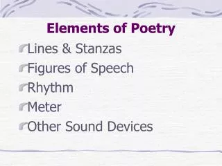 Elements of Poetry