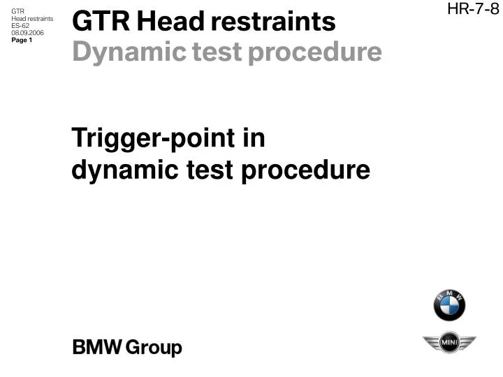gtr head restraints dynamic test procedure