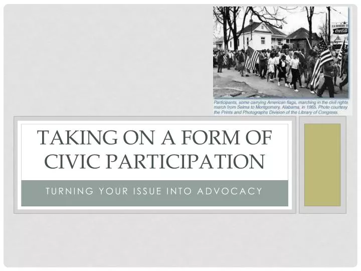 taking on a form of civic participation