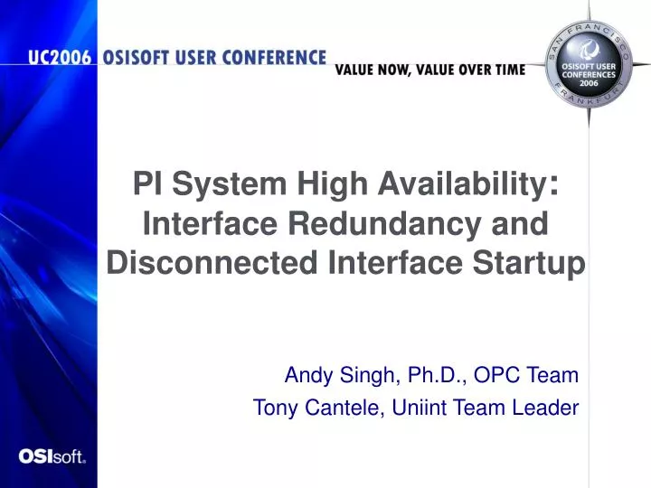 pi system high availability interface redundancy and disconnected interface startup