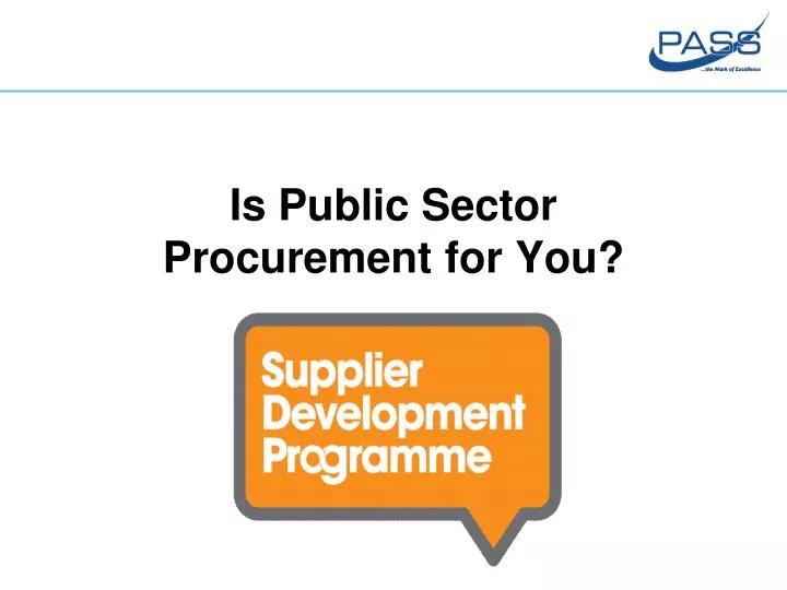 is public sector procurement for you