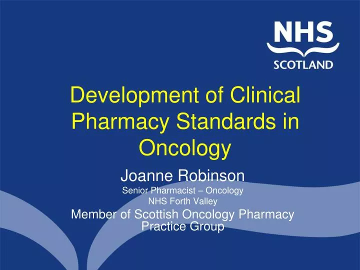 development of clinical pharmacy standards in oncology