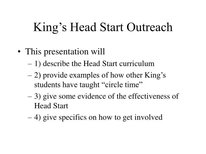 king s head start outreach