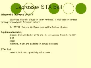 Lacrosse/ STX ball