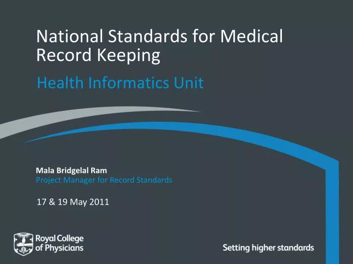 national standards for medical record keeping