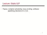 Lecture: Static ILP - slide 1