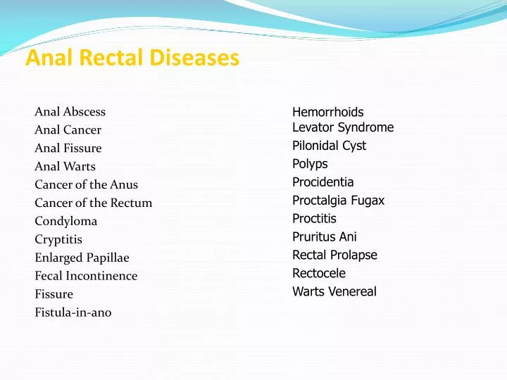 anal rectal diseases