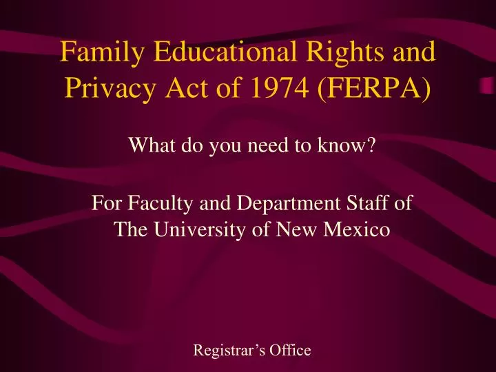 family educational rights and privacy act of 1974 ferpa