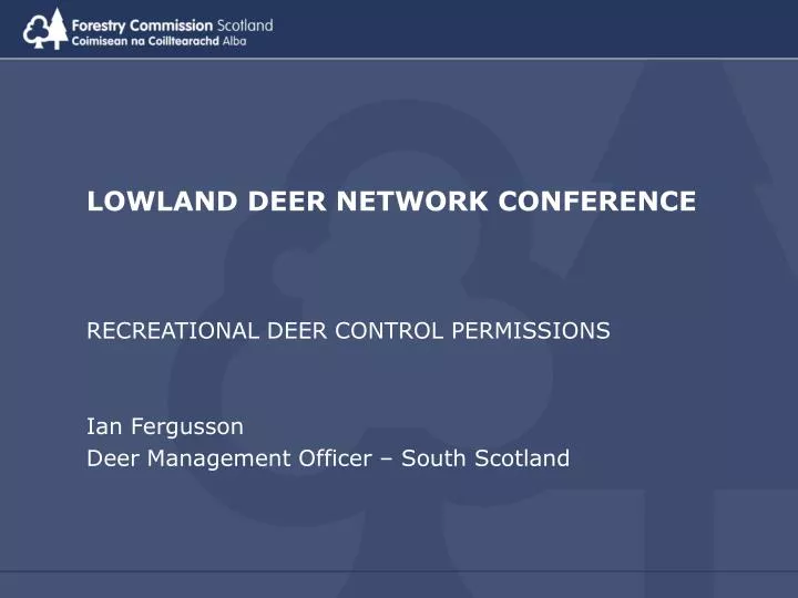 lowland deer network conference