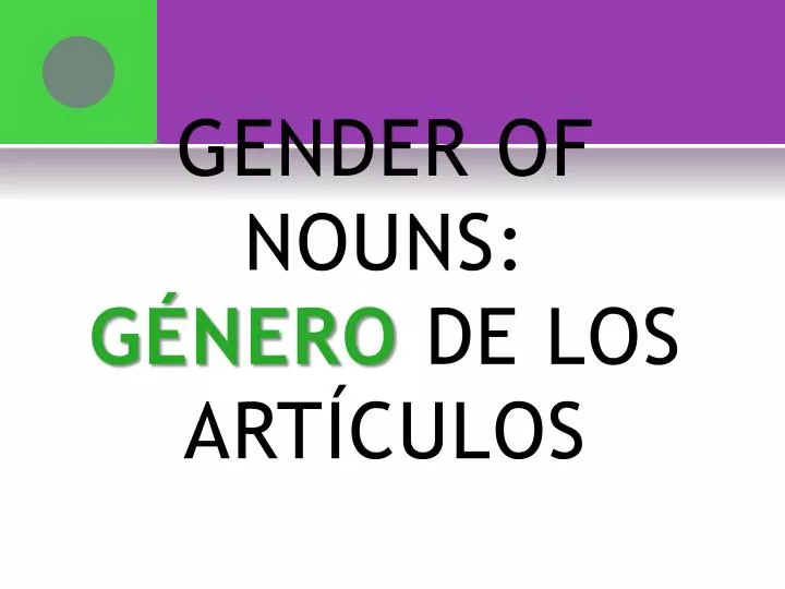 gender of nouns g nero de los art culos