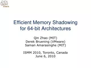 Efficient Memory Shadowing for 64-bit Architectures