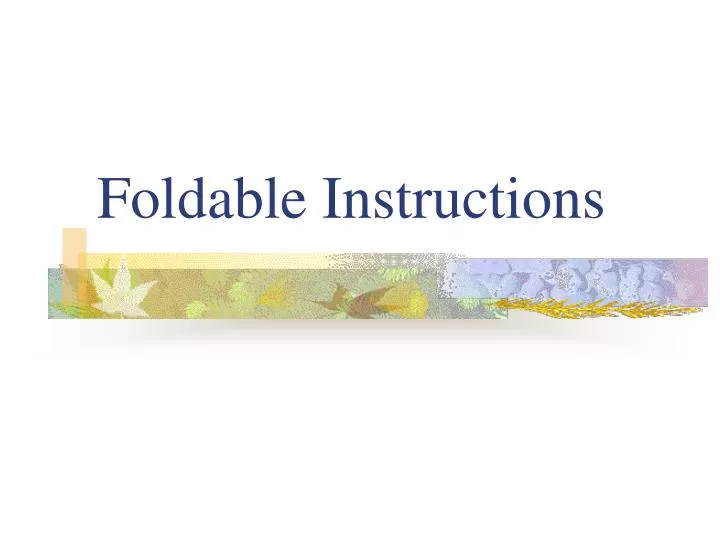 foldable instructions